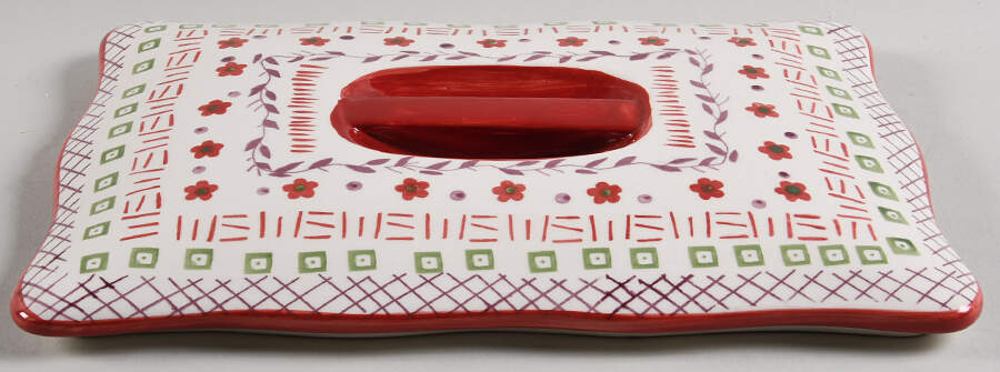 Tapestry Cranberry Lid for 10" Rectangular Baker by Temp-Tations-1