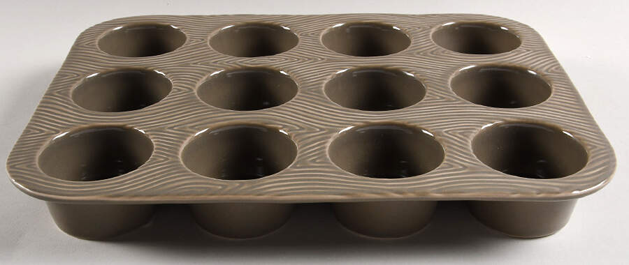 Woodland Taupe Large Muffin Pan, Hold 12 Muffins by Temp-Tations-1