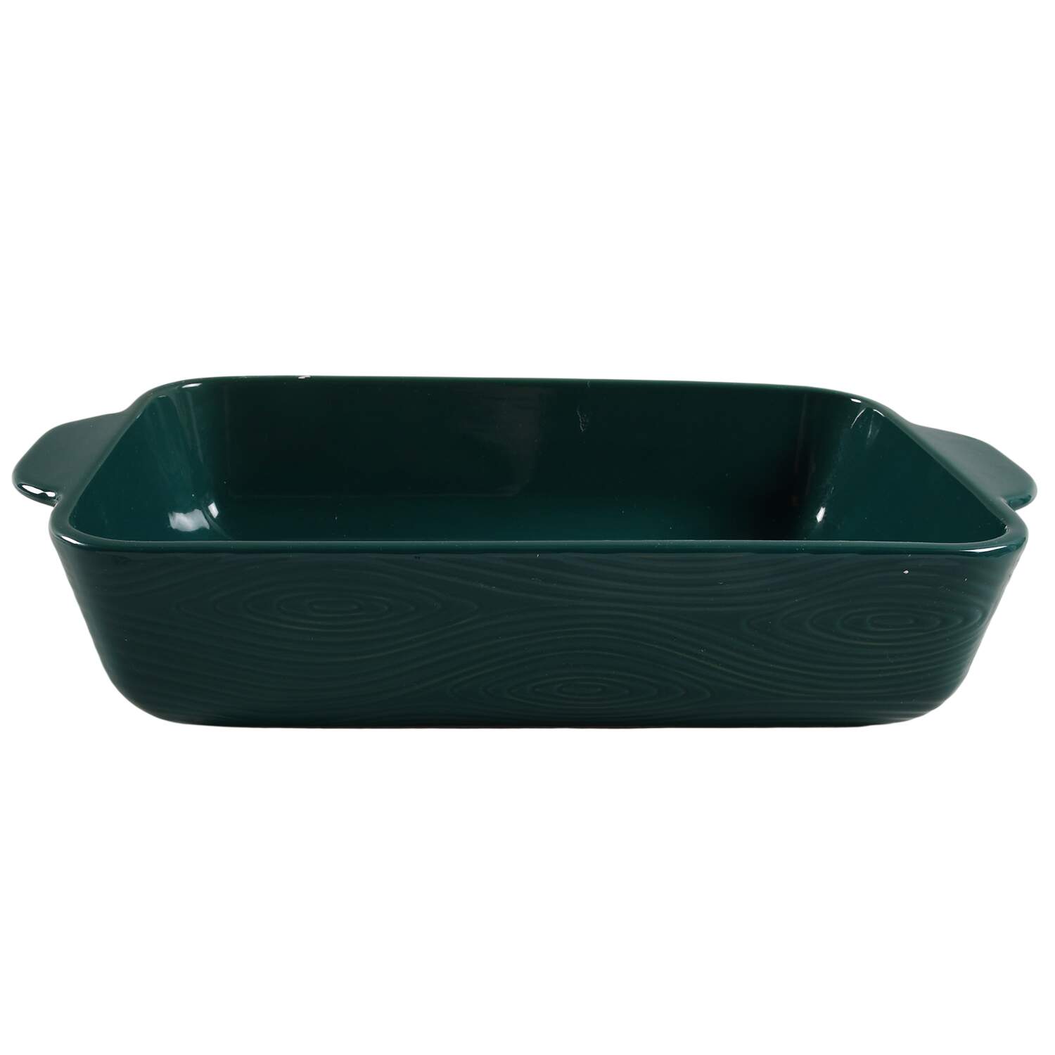 Woodland Emerald Green 15" Rectangular Tab Handled Baker by Temp-Tations-1