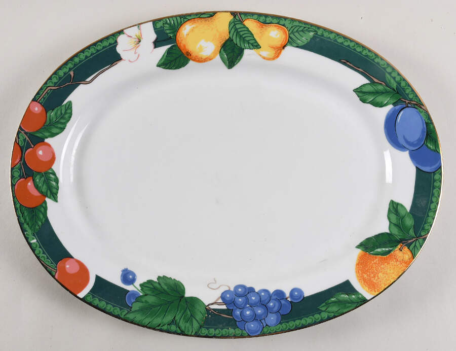 Parfait 14" Oval Serving Platter by Tienshan-1