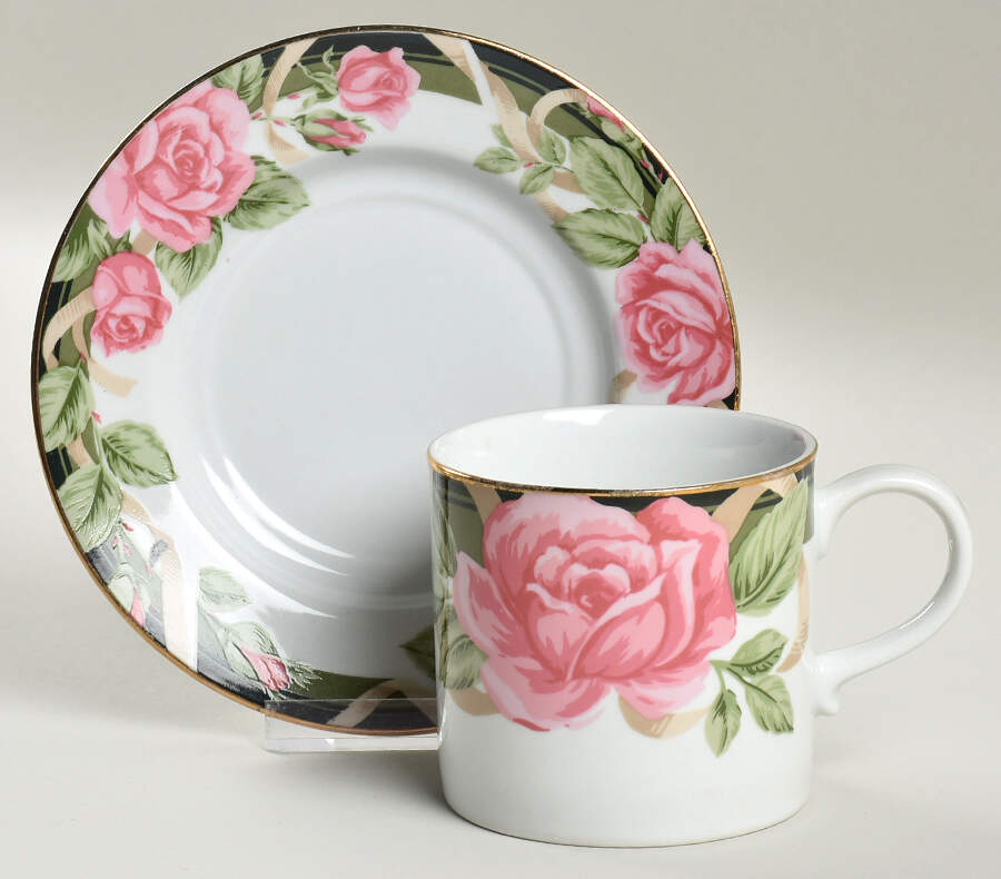 Rambling Flat Cup & Saucer Set by Tienshan-1