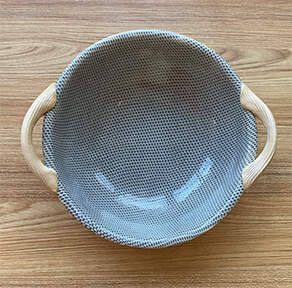 Charcoal 9" Round Handled Vegetable Bowl by Terrafirma-1