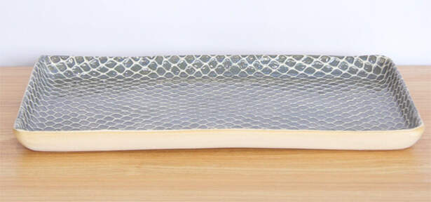 Charcoal 16" Rectangular Serving Platter by Terrafirma-1
