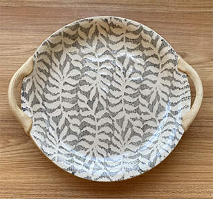 Charcoal 13" Round Handled Platter by Terrafirma-1