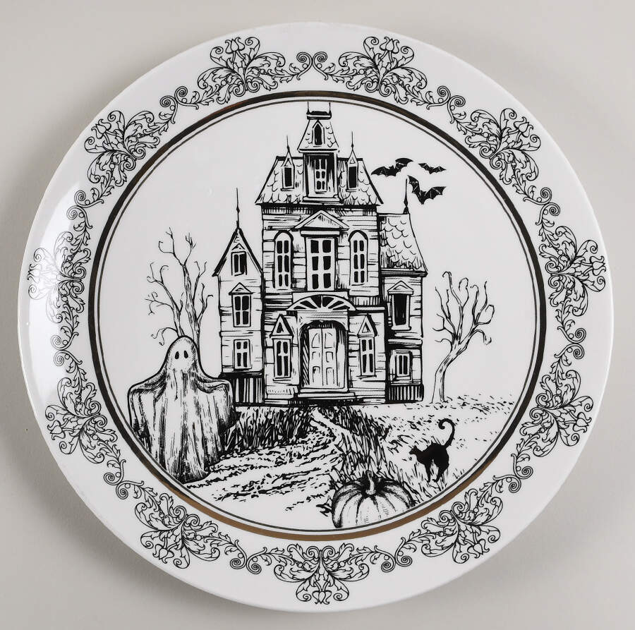 Haunted Houses Dinner Plate by Ten Strawberry Street-1