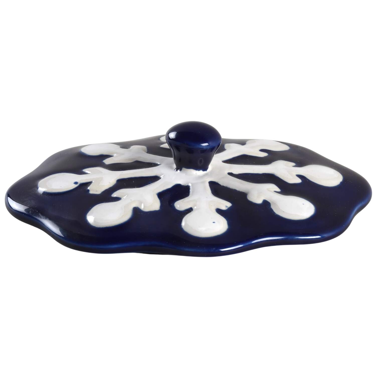Snowflake-Blue Lid for 9 Oz Individual Oval Casserole by Temp-Tations-1