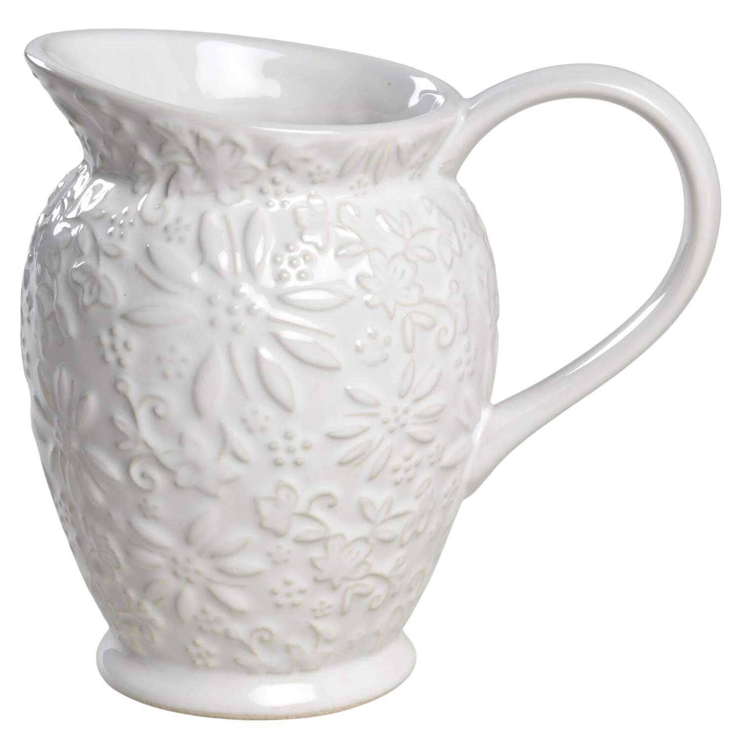 Classic Sculptural White 20 Oz Pitcher by Temp-Tations-1