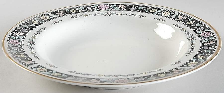 Ebony Bouquet Rim Soup Bowl by United Surgical Steel-1