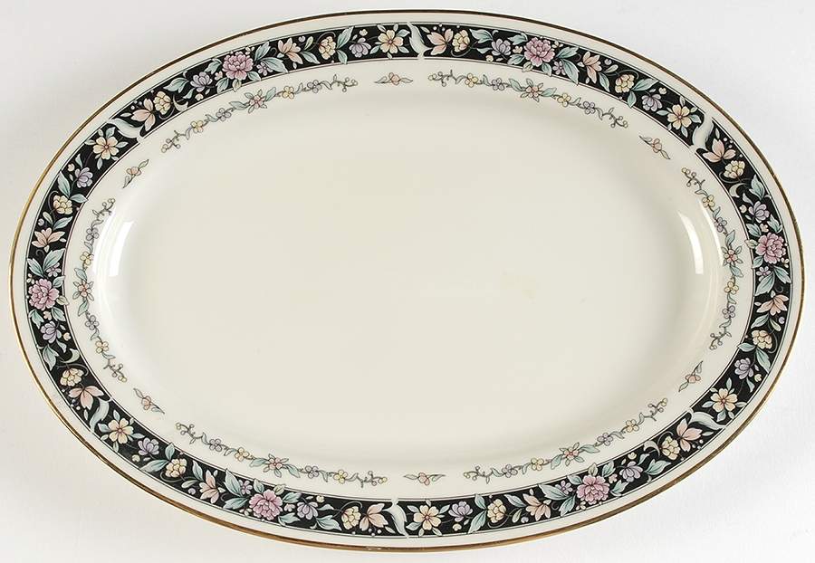 Ebony Bouquet 14" Oval Serving Platter by United Surgical Steel-1