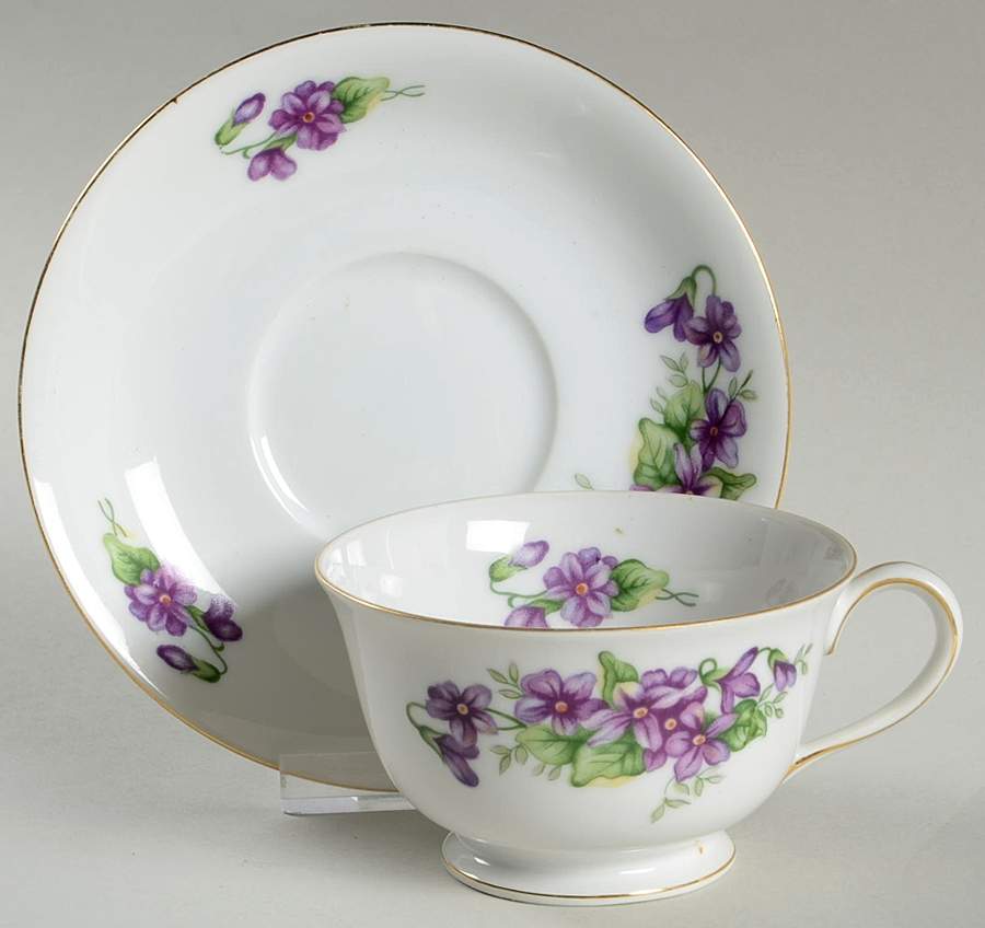 Delicado Footed Cup & Saucer Set by Ucagco-1