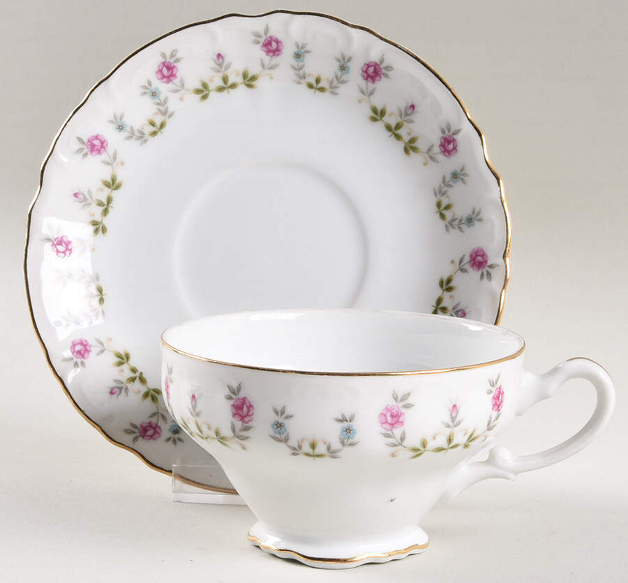 Diana Footed Cup & Saucer Set by Ucagco-1