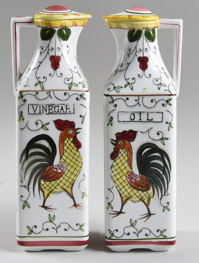 Early Provincial Stoppers for Square Vinegar and Oil Set by Ucagco-1