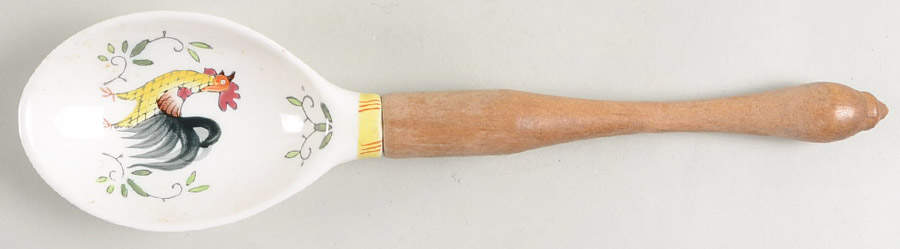 Early Provincial Salad Serving Spoon with Wood Bowl by Ucagco-1