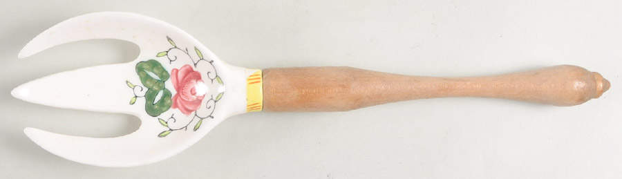 Early Provincial Salad Serving Fork with Wood Prongs by Ucagco-1