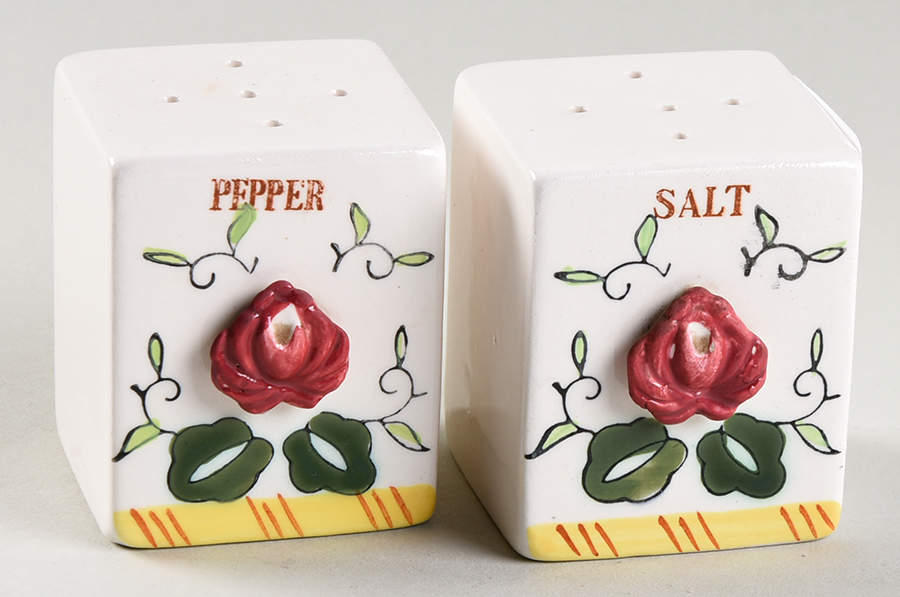 Early Provincial Cube Salt & Pepper Set by Ucagco-1