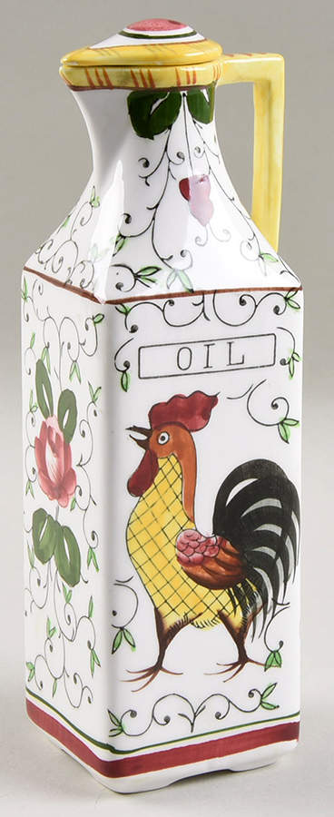 Early Provincial Square Oil Cruet with Stopper by Ucagco-1
