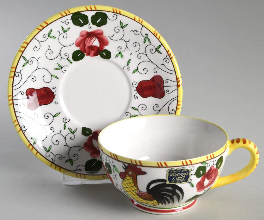 Early Provincial Footed Cup & Saucer Set by Ucagco-1