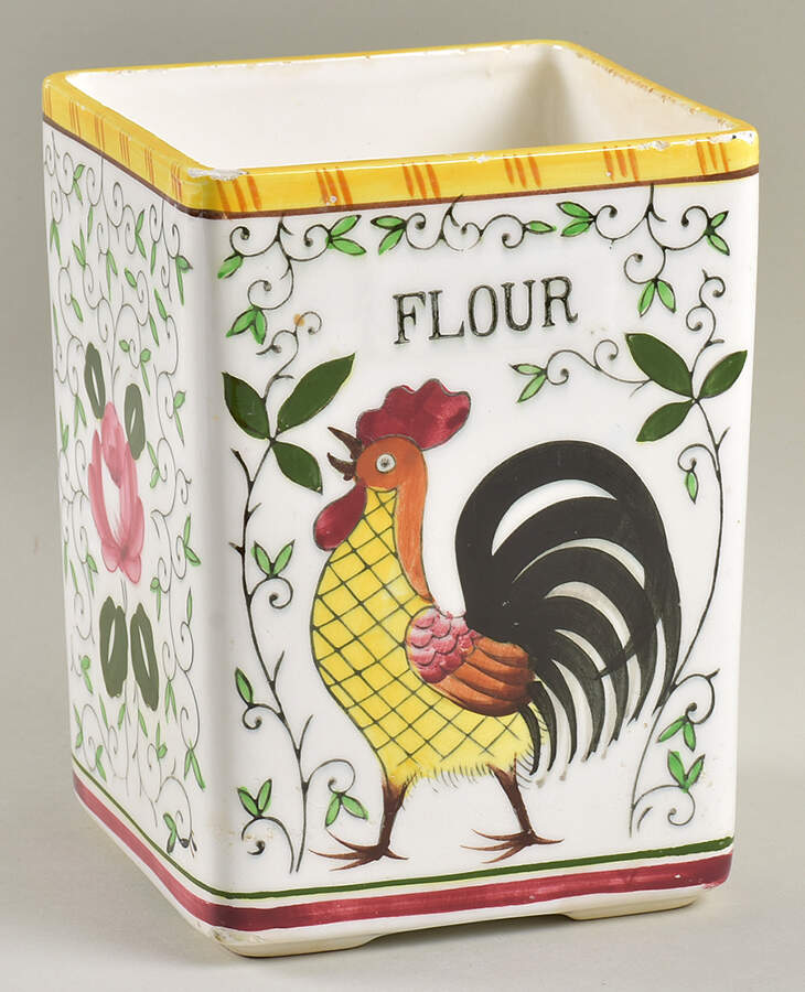 Early Provincial Flour Canister No Wood Lid by Ucagco-1