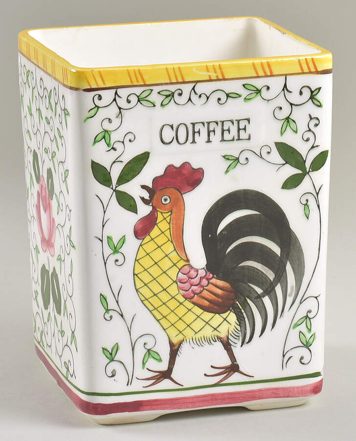 Early Provincial Square Coffee Canister No Wood Lid by Ucagco-1