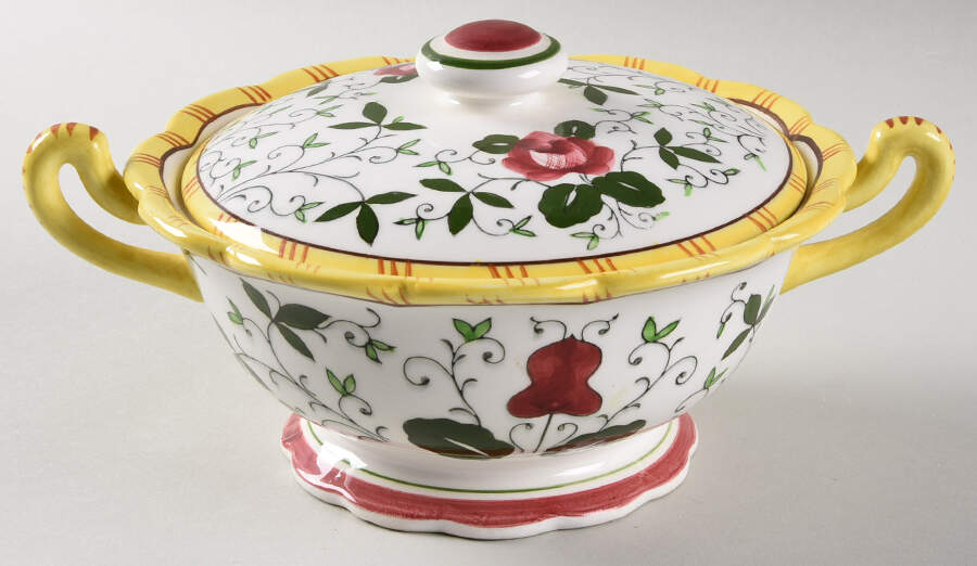 Early Provincial Footed Candy Dish & Lid by Ucagco-1