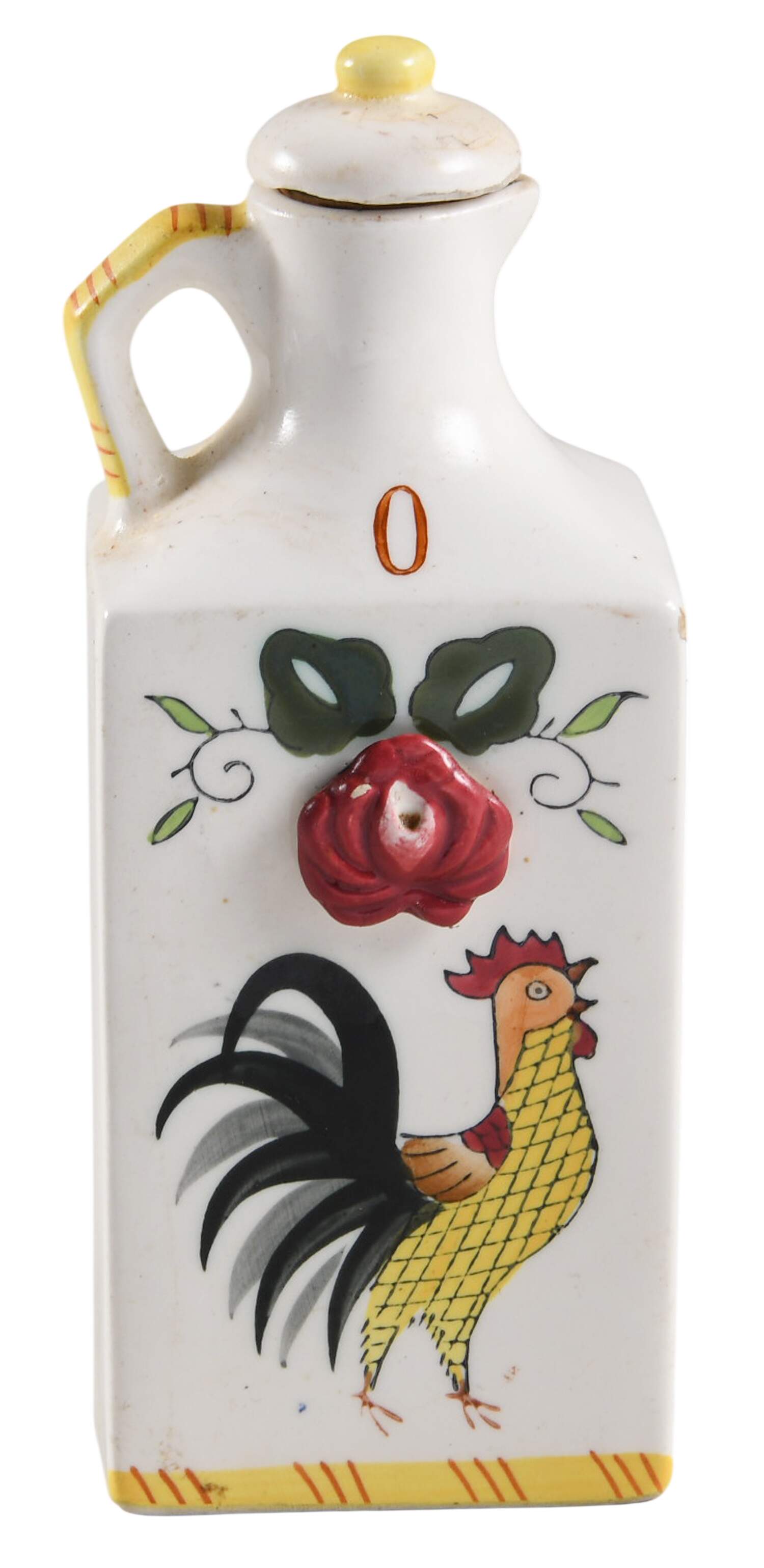 Early Provincial Square Oil Cruet with Stopper by Ucagco-1