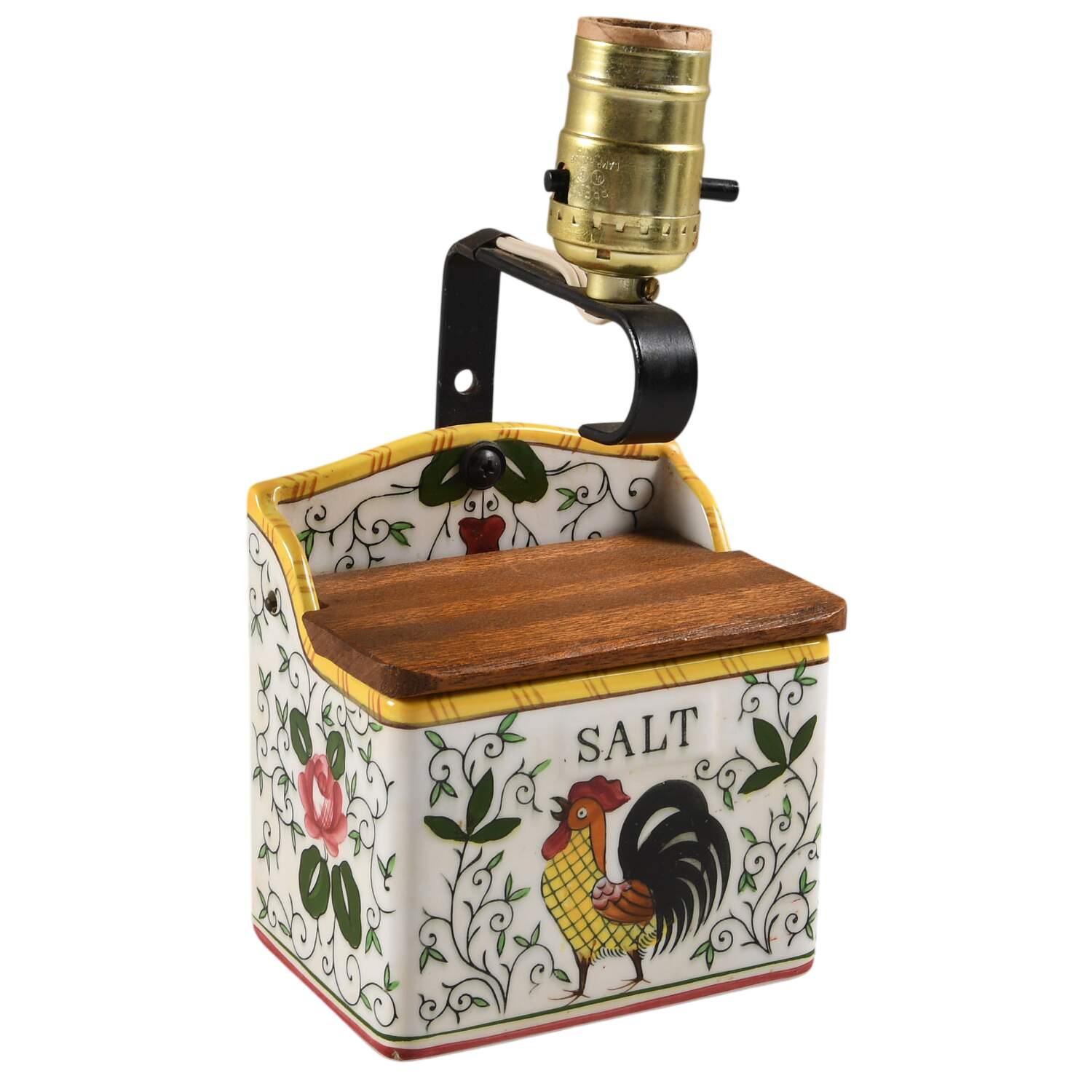 Early Provincial Salt Box Electric Lamp No Shade by Ucagco-1