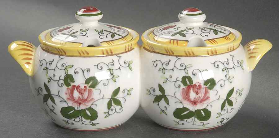 Early Provincial Double Jam/Jelly & Lids No Spoons by Ucagco-1