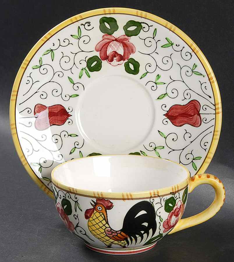 Early Provincial Flat Cup & Saucer Set by Ucagco-1