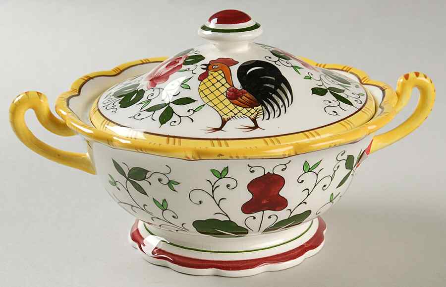 Early Provincial Footed Candy Dish & Lid by Ucagco-1