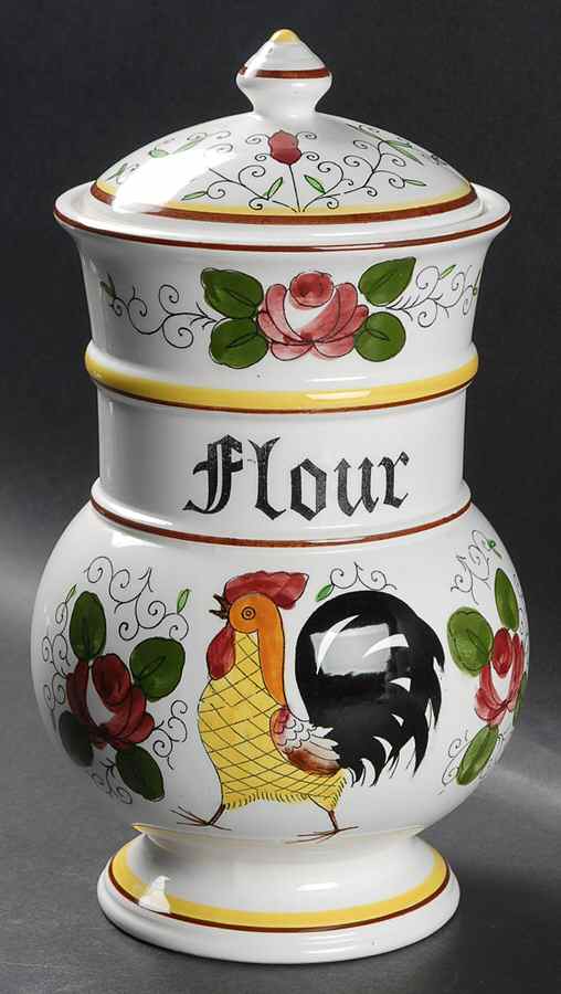 Early Provincial Flour Canister & Lid by Ucagco-1