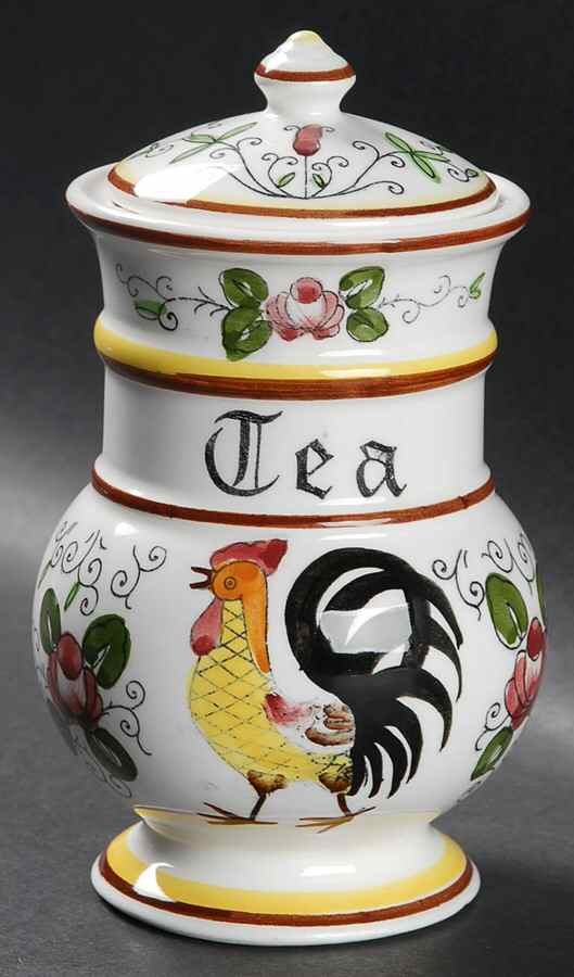 Early Provincial Tea Canister & Lid by Ucagco-1
