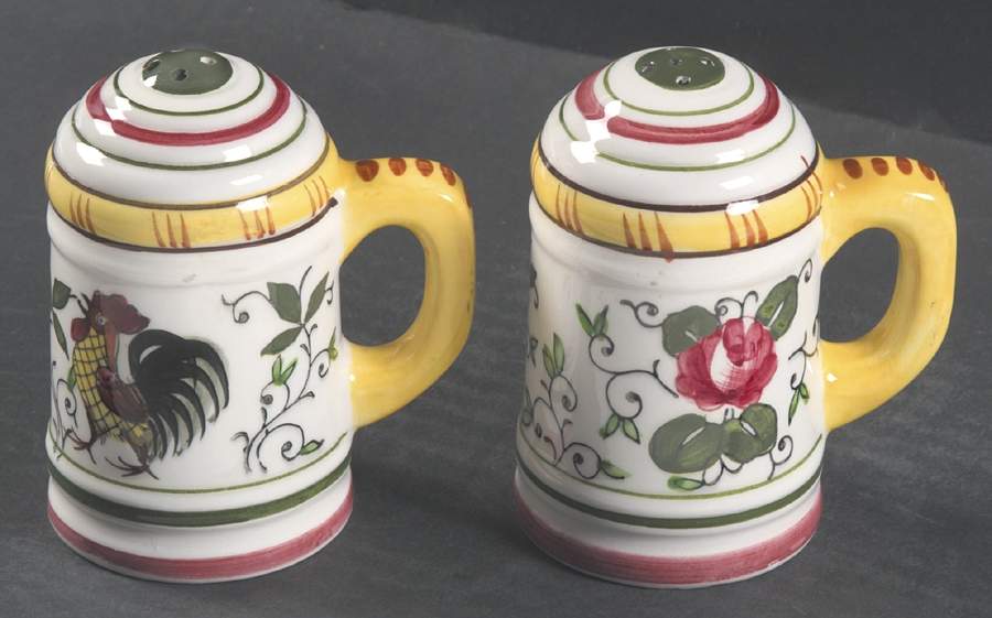 Early Provincial Handled Salt & Pepper Set by Ucagco-1