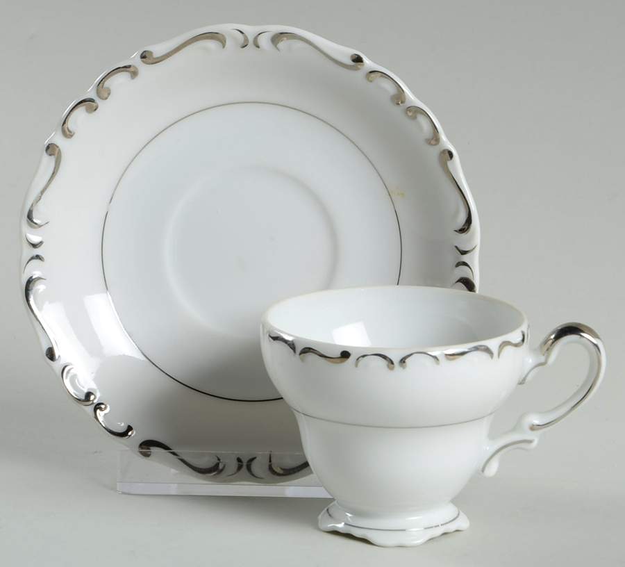 Embassy Footed Demitasse Cup & Saucer Set by Ucagco-1