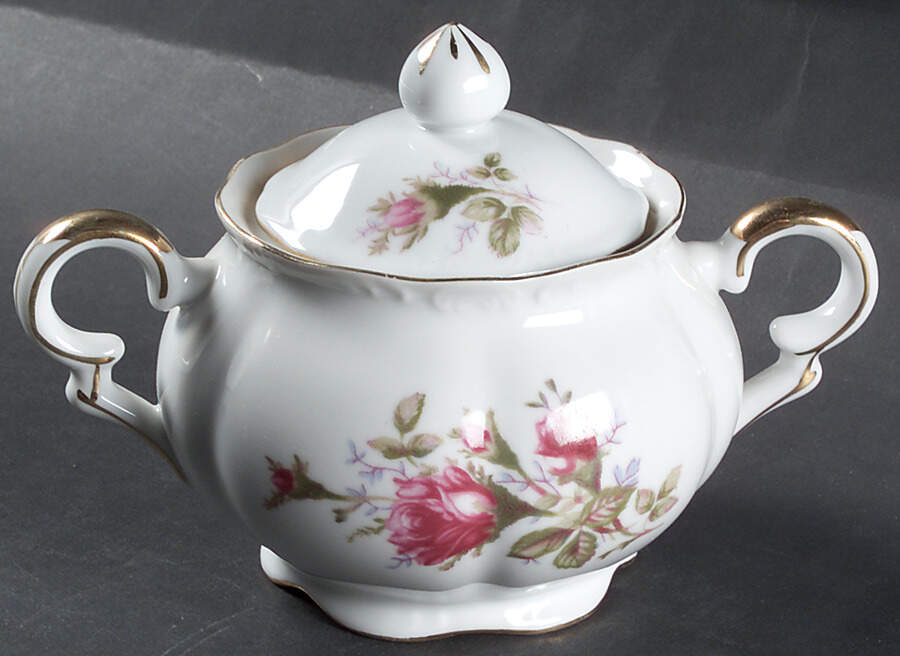 Moss Rose Sugar Bowl & Lid by Ucagco-1