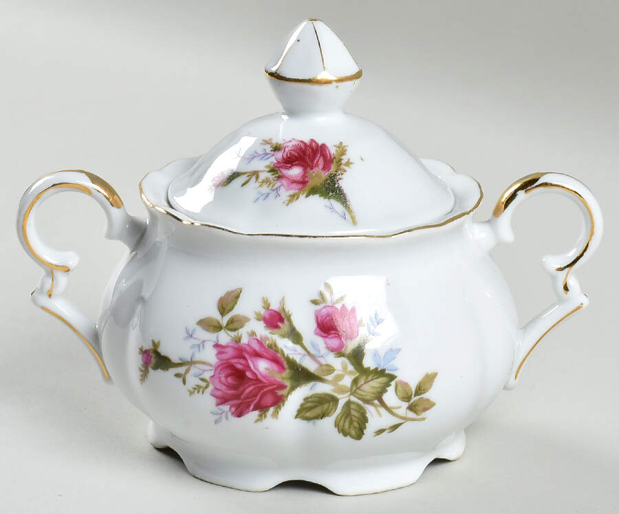 Moss Rose Sugar Bowl & Lid by Ucagco-1