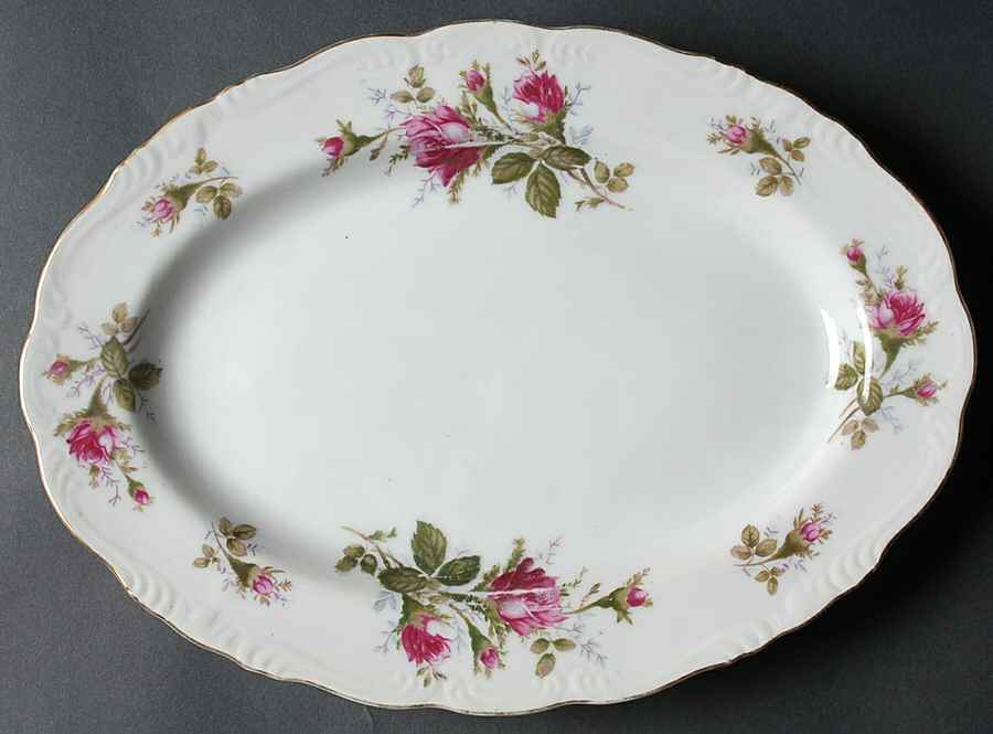 Moss Rose 12" Oval Serving Platter by Ucagco-1