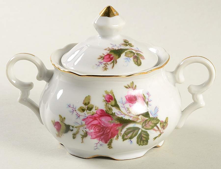 Moss Rose Sugar Bowl & Lid by Ucagco-1