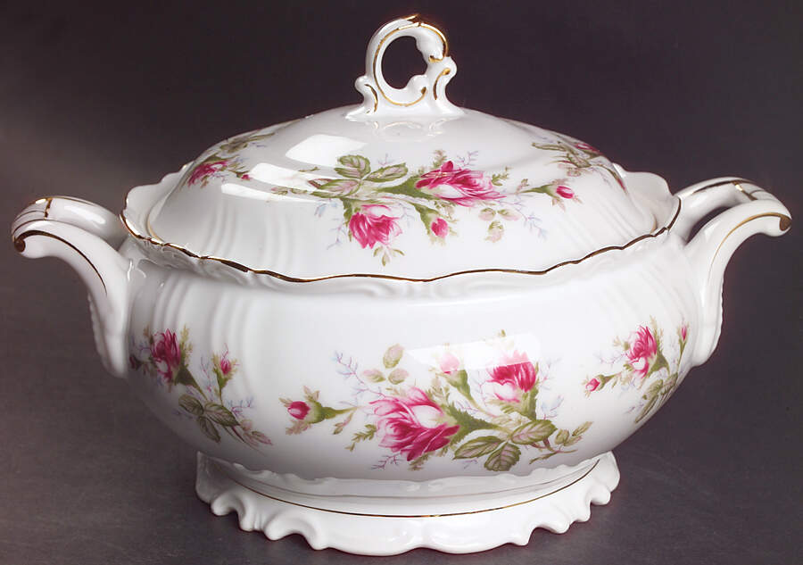 Old Rose Round Covered Vegetable by Ucagco-1