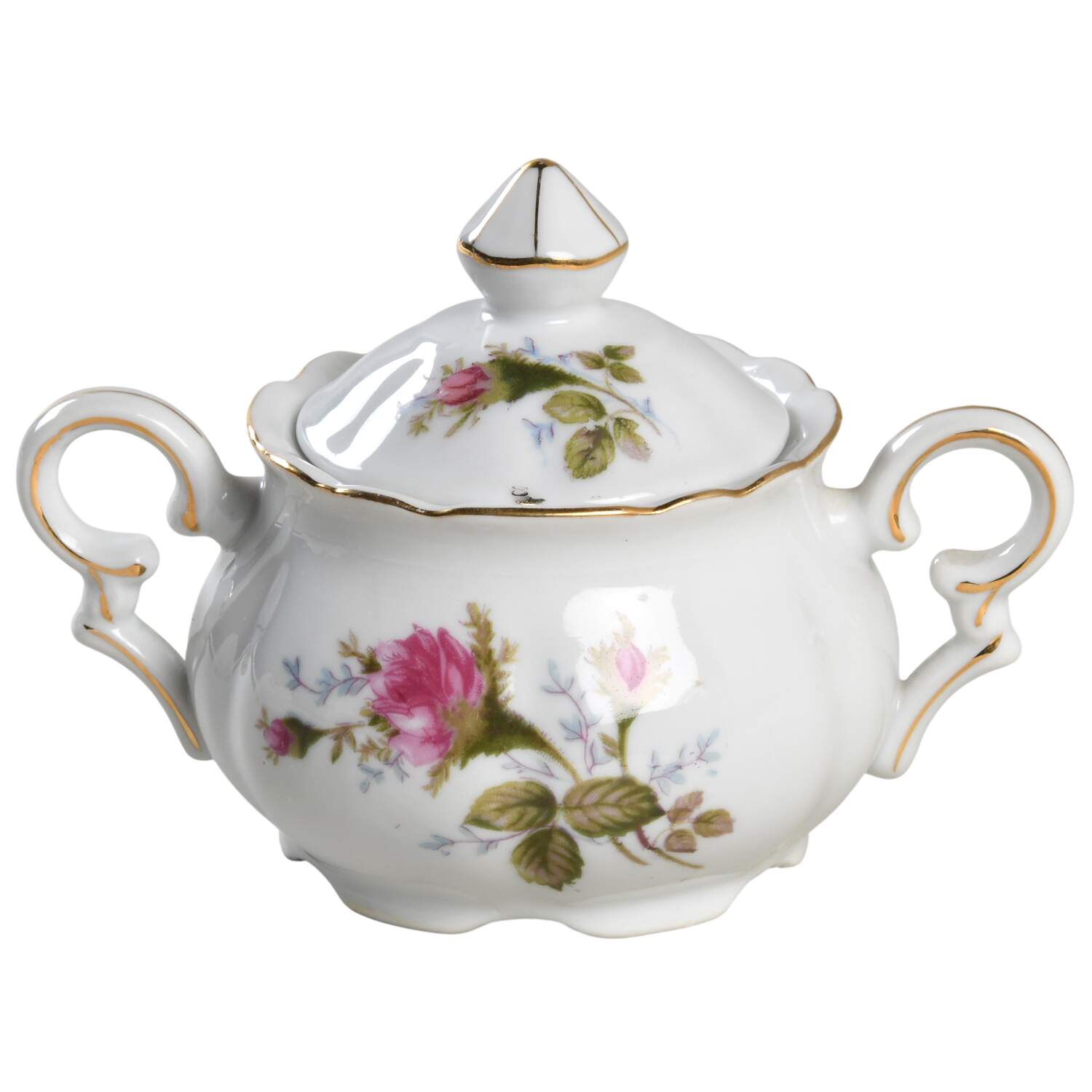 Old Rose Mini Sugar Bowl & Lid by Ucagco-1