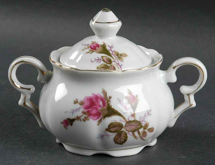 Old Rose Mini Sugar Bowl & Lid by Ucagco-1
