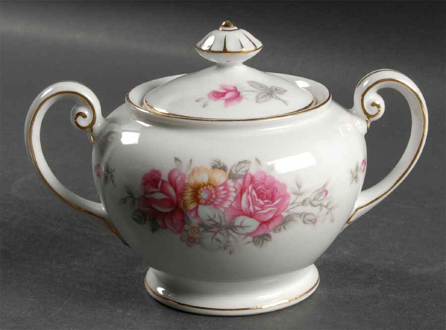 Rose Dawn Sugar Bowl & Lid by Ucagco-1