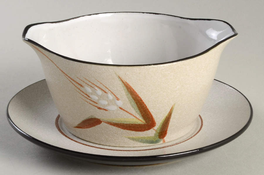 Wild Rice Round Gravy Boat & Underplate by Ucagco-1