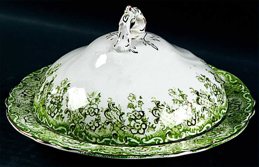 Florence Round Covered Butter with Strainer by Upper Hanley-1