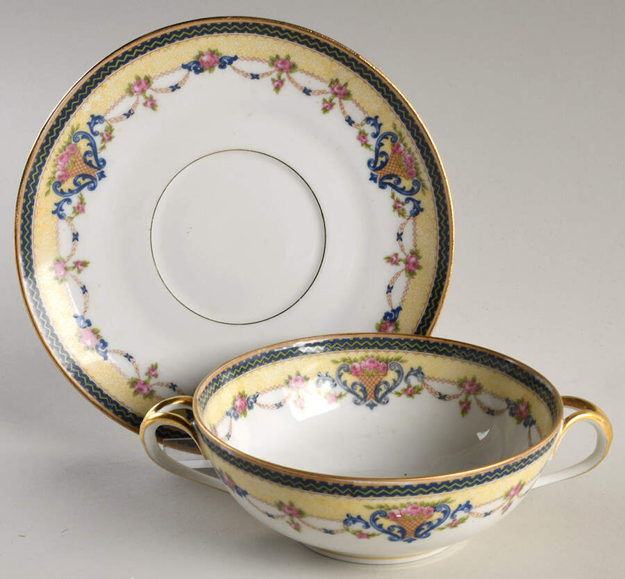 Orleans Flat Cream Soup Bowl & Saucer Set by Union Ceramique-1