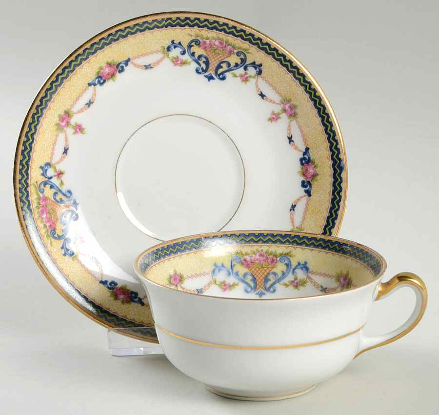 Orleans Flat Cup & Saucer Set by Union Ceramique-1