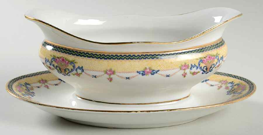 Orleans Gravy Boat with Attached Underplate by Union Ceramique-1