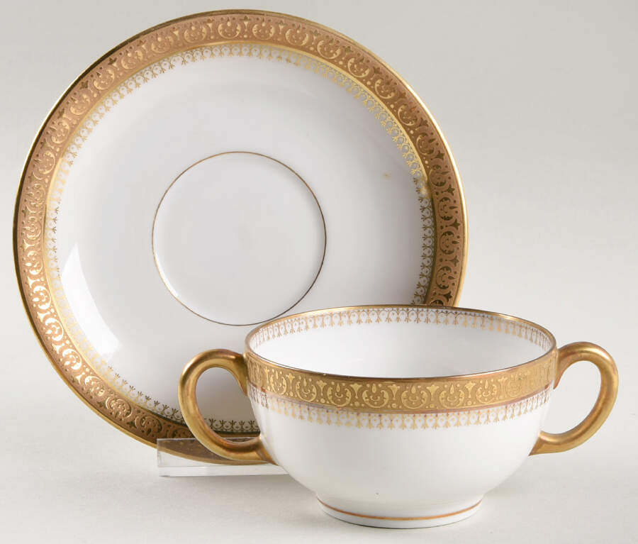 UNC3 Flat Bouillon Cup & Saucer by Union Ceramique-1