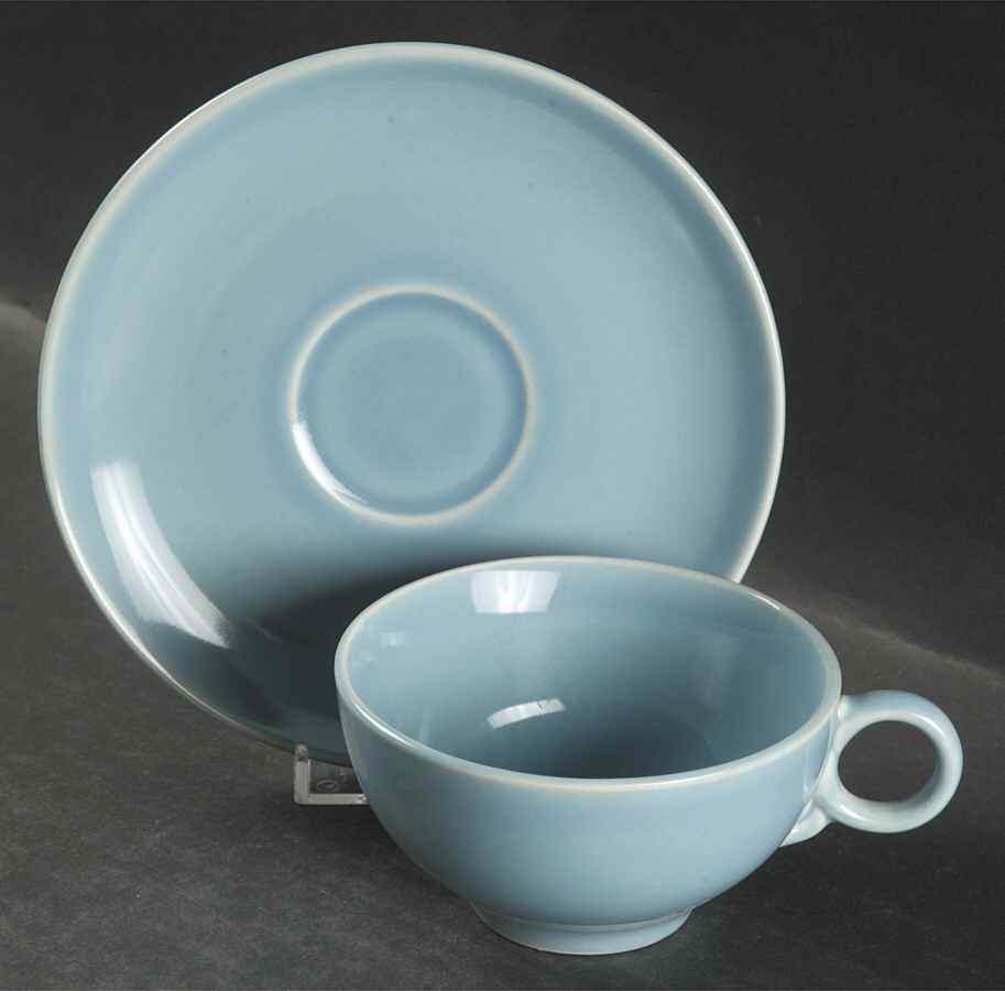 Ballerina Periwinkle Blue Flat Cup & Saucer Set by Universal-1