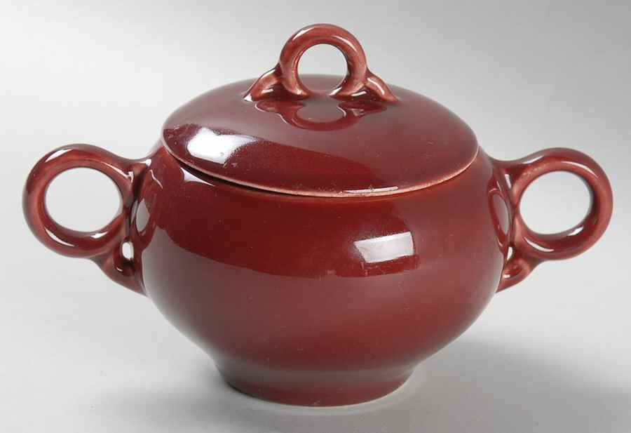 Ballerina Burgundy Sugar Bowl & Lid by Universal-1