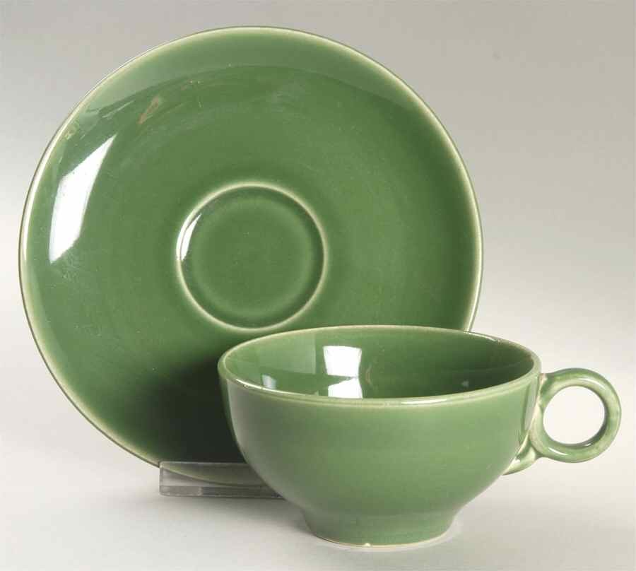 Ballerina Forest Green Flat Cup & Saucer Set by Universal-1